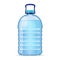 Realistic large bottle with clean blue water on the white background. Vector mockup. Front view.