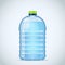 Realistic large bottle with clean blue water on the white background. Vector mockup. Front view.