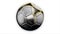 Realistic leather soccer ball rotating on the white background. Animation of a football ball on a white background