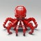 Realistic Lego Octopus On Gray Background - Detailed 3d Rendering