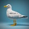 Realistic Lego Seagull Model On Blue Background