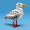 Realistic Lego Seagull Sculpture With Conceptual Digital Art Style