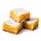 Realistic Lemon Bars With Powdered Sugar On White Background