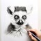 Realistic Lemur Drawing With Dramatic Shading