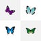 Realistic Lexias, Butterfly, Common Blue And Other Vector Elements. Set Of Butterfly Realistic Symbols Also Includes