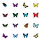 Realistic Lexias, Tropical Moth, Butterfly And Other Vector Elements. Set Of Butterfly Realistic Symbols Also Includes