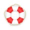 Realistic Lifebuoy on white background. Vector illustration.