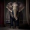 Realistic lifelike elephant in renaissance regal medieval noble royal outfits, commercial, editorial advertisement