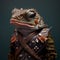 Realistic lifelike frog toad in punk rock rockstar leather outfits, surreal surrealism, Generative AI