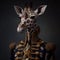 Realistic lifelike giraffe in renaissance regal medieval noble royal outfits, commercial, editorial advertisement