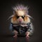 Realistic lifelike hamster in punk rock rockstar leather outfits, surreal surrealism, Generative AI