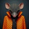 Realistic lifelike mouse in punk rock rockstar leather outfits, surreal surrealism. Generative AI
