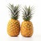 Realistic Lifelike Pineapples On White Surface - 8k Resolution Grocery Art