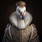 Realistic lifelike swan in renaissance regal medieval noble royal outfits, commercial, editorial advertisement