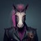 Realistic lifelike unicorn in punk rock rockstar leather outfits, surreal surrealism. generatie ai