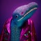 Realistic lifelike whale in disco neon glitter bright outfits, surreal surrealism, Generative AI