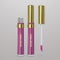 Realistic, light pink liquid lipstick. 3d illustration, trendy cosmetic design for advertisement