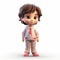 Realistic Lighting: Animated Cartoon Girl In Pajamas 3d Render