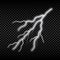 Realistic lightning. Bright electric light, thunderstorm glowing effect. Vector.