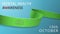 Realistic lime green ribbon. Awareness mental health month poster. Vector illustration. World mental health day