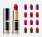 Realistic  lipstick assortment set with glossy colors  on transparent background