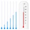 Realistic liquid thermometer with fahrenheit scale, red and blue