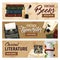 Realistic Literature Horizontal Banners