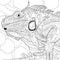 Realistic lizard on tree graphic template sketch. Cartoon reptile vector illustration in black and white