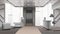 Realistic Lobby Interior Grey Color