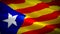 Realistic looping Catalonia waving flag. National 3d Barcelona flag waving. Sign of Catalonia seamless loop animation. Barcelona f