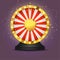 Realistic lottery fortune wheel isolated over dark background
