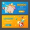 Realistic Lotto Banner Horizontal Set. Vector