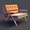 Realistic Lounge Chair Vintage 3d Model In Rustic Futuristic Style