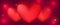 realistic lovely heart blurry banner for valentines day event