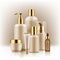 Realistic luxury premium brand set of cosmetic bottles, mockup, 3D