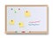 Realistic magnetic whiteboard. Realistic office white marker board with pens and sponge