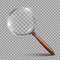 Realistic magnifying glass with a wooden handle - vector