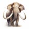 Realistic Mammoth Elephant Illustration On White Background