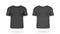 Realistic man t-shirt mockup with front and back views. Black t-shirt with short sleeves. Casual clothes template design