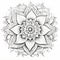 Realistic Mandala Line Drawing: Detailed Flower Shaped Coloring Page