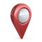 Realistic map pointer. GPS location symbol; 3D icon isolated