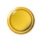 Realistic matte gold button. Metal circle Ui component. Vector illustration for your design