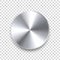 Realistic metal chrome button. Silver steel volume control knob. Application interface design element. App icon. Vector
