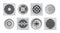 Realistic Metal Drainage Grates Icon Set