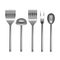 Realistic Metal Kitchen Utensils Set. Vector