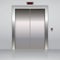 Realistic metal office elevator lift doors