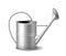 Realistic metal watering can for work in garden. Gardening and farming tool icon