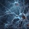 Realistic microscopic photo of a human neuron