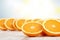 Realistic Minimalist Close-Up Photo of Orange Slices, Generative Ai