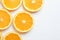 Realistic Minimalist Close-Up Photo of Orange Slices, Generative Ai